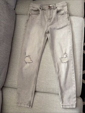 Boys Grey Distressed Skinny Jeans